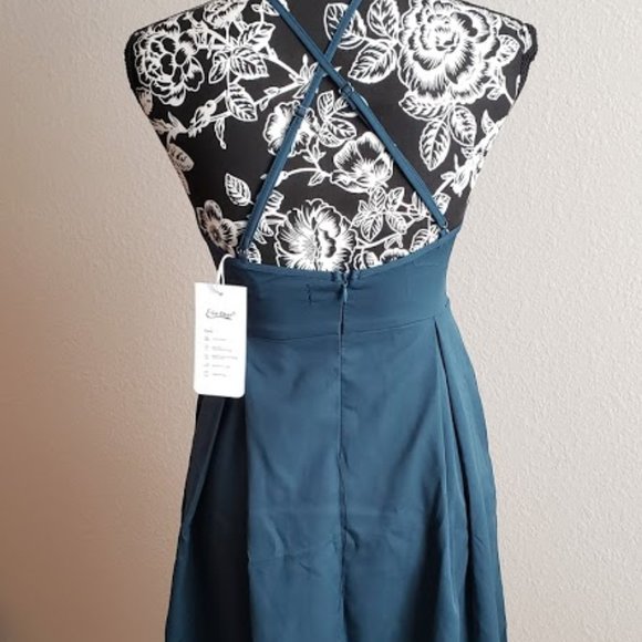 💕Host Pick💕 NWT Women's Teal Halter Dress sz Small - Picture 8 of 11